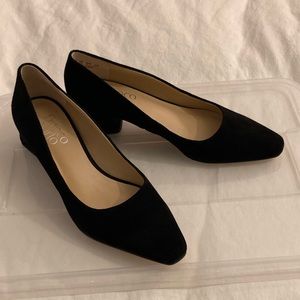 NEW Black Suede Block Heels